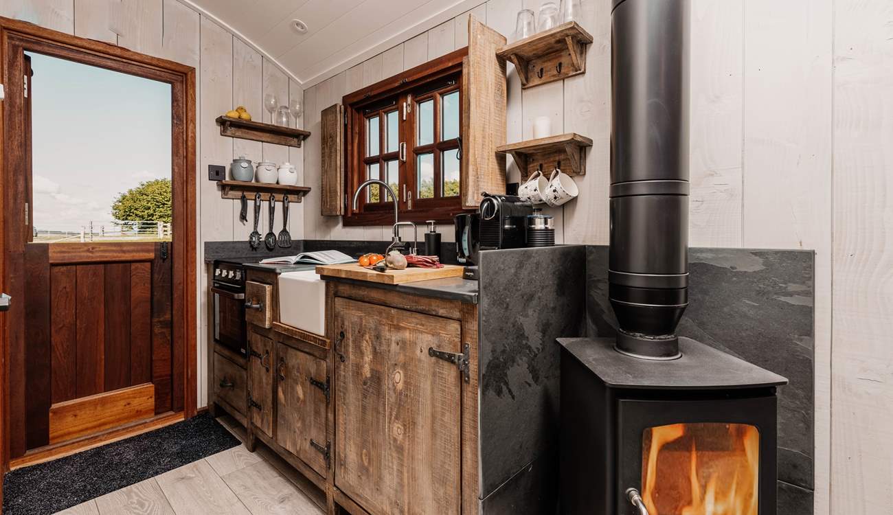 The wood-burner will keep you toasty at any time of year.