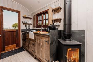 The wood-burner will keep you toasty at any time of year.