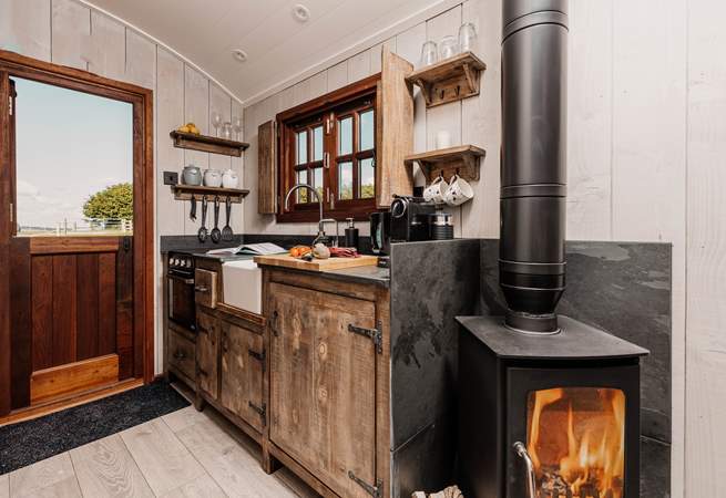 The wood-burner will keep you toasty at any time of year.
