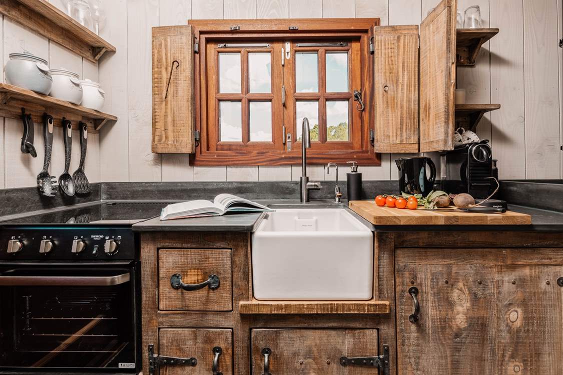 We love the sweet Belfast sink.