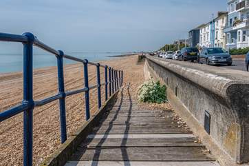 Step outside and over the road and take a wander down to the beach.