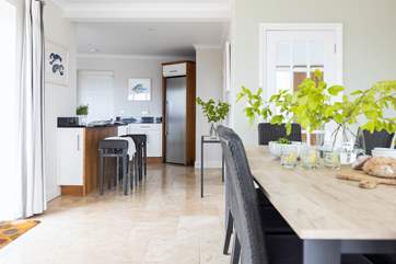 The open plan living area offers contemporary living at its best.