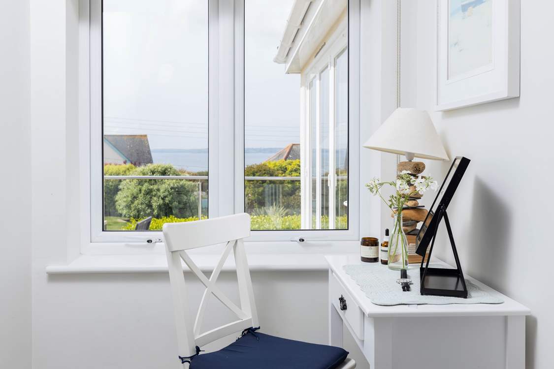 A dressing table with a view in bedroom 3!