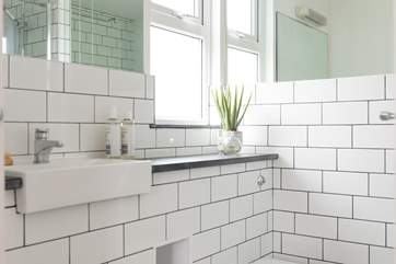 The stylish en suite shower-room.