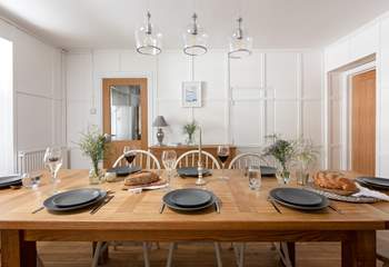 The more formal dining-room is the perfect place for lazy lunches and sociable suppers.  