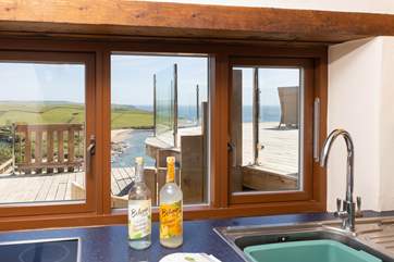 Washing up will be very distracting here with this view! Luckily there is an all-important dishwasher.