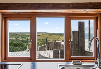 Washing up will be very distracting here with this view! Luckily there is an all-important dishwasher.