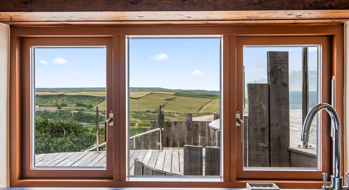 Washing up will be very distracting here with this view! Luckily there is an all-important dishwasher.