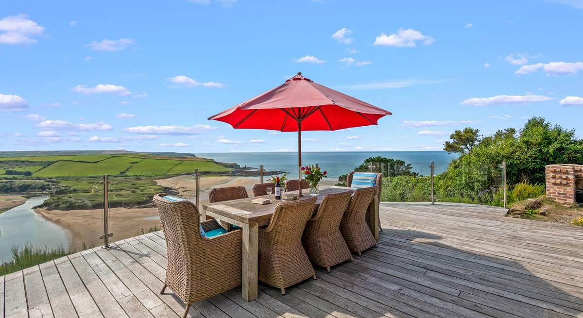 Superb panoramic views from your raised decked area.