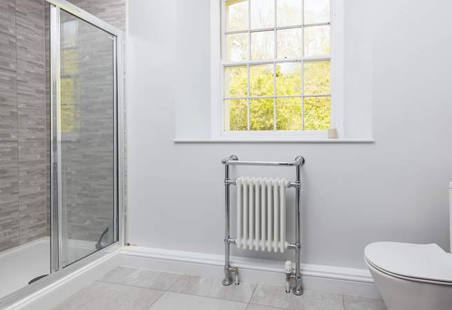 The en suite's modern shower is great for unwinding after a big day out.