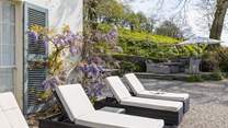 Soak up the Devonshire sunshine on the sunbeds.