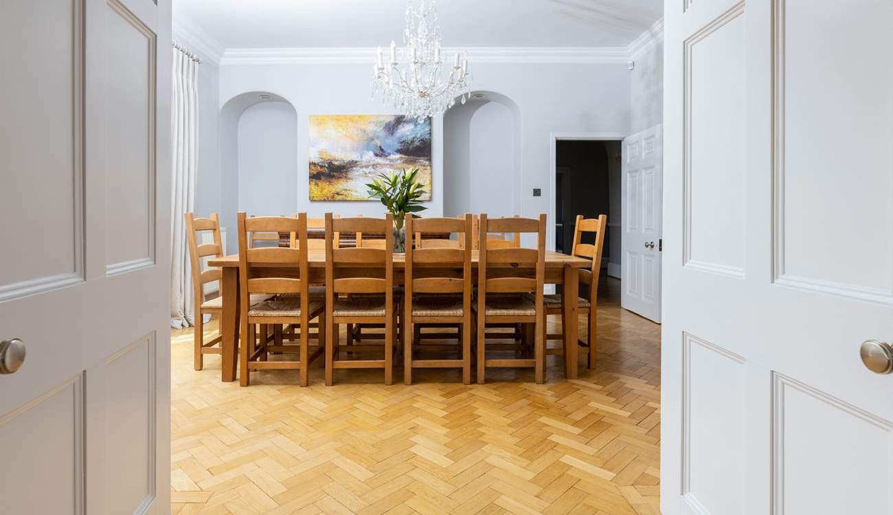 Open up the double doors through to the large dining-room.