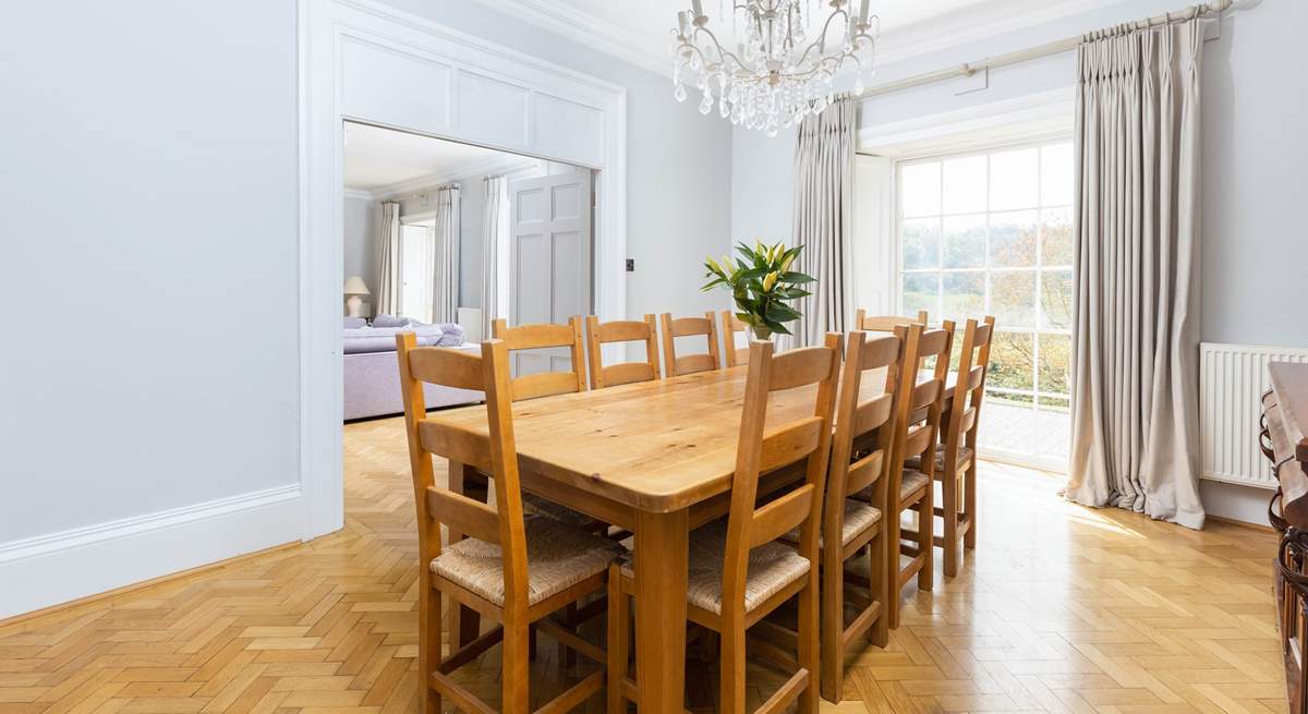 Enjoy social meals together around the beautifully crafted wooden dining-table