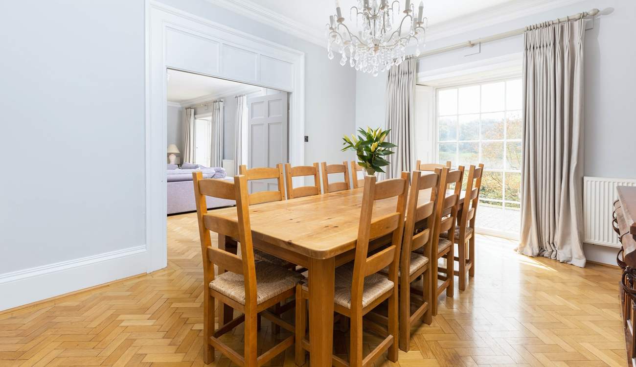 Enjoy social meals together around the beautifully crafted wooden dining-table