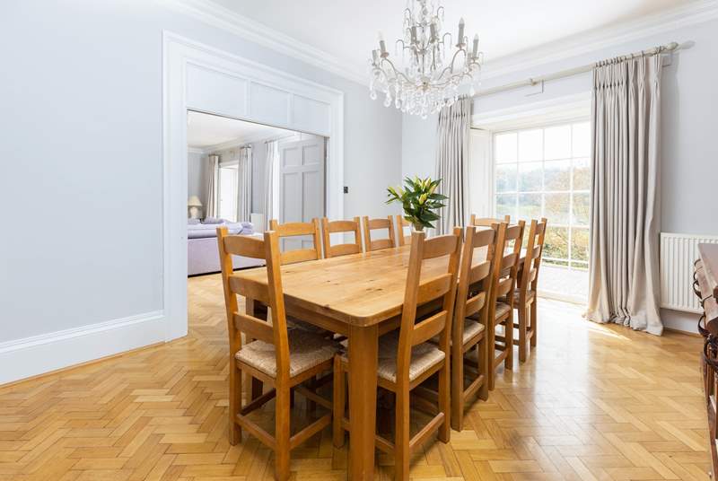 Enjoy social meals together around the beautifully crafted wooden dining-table