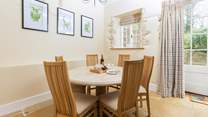 The smaller dining-table is brilliant for early morning breakfasts.