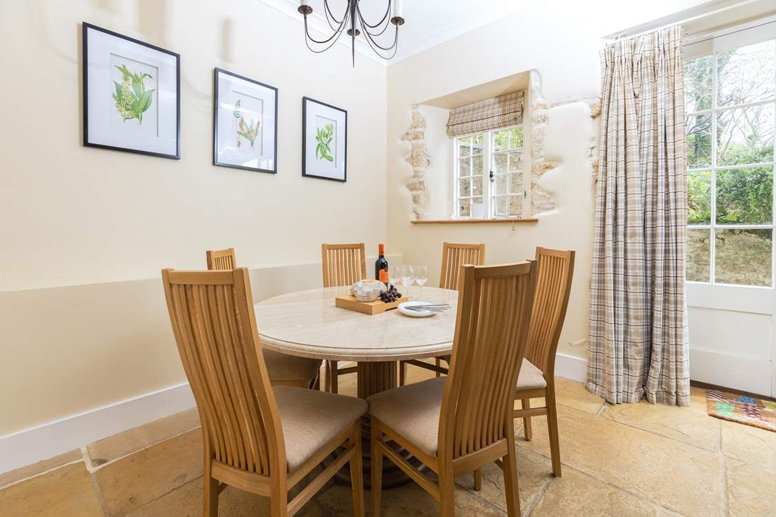 The smaller dining-table is brilliant for early morning breakfasts.