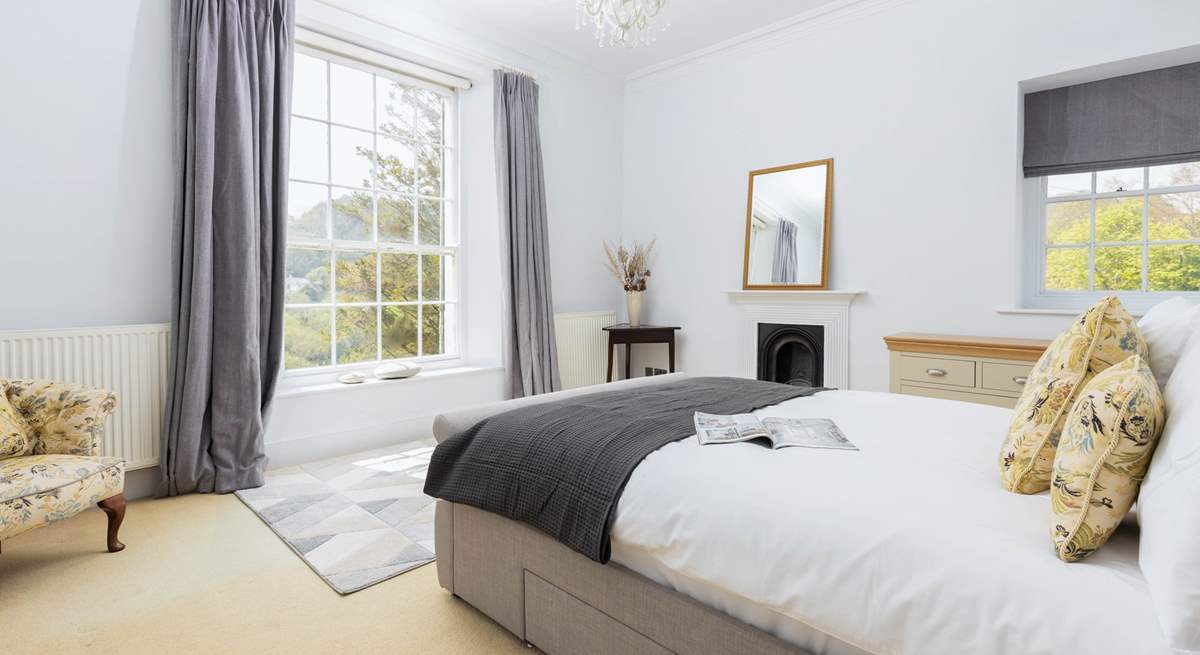 Bedroom two has wonderful views out over the rolling Devonshire hills.