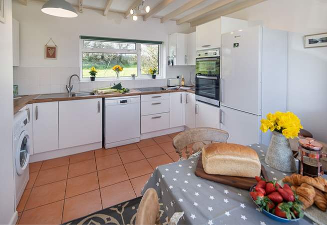 Light and airy kitchen. 