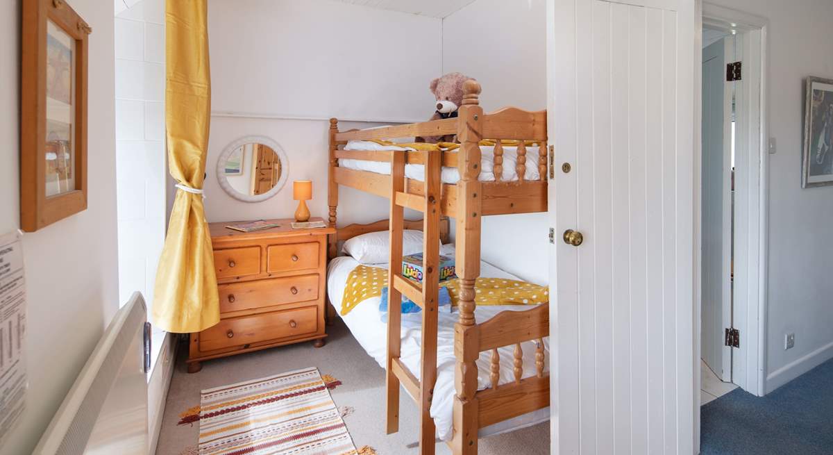 Bedroom 2 is a cheerful room and the bunk-beds have been replaced by a single bed with trundle, both 3' and both quite low to the floor. Photos to follow.