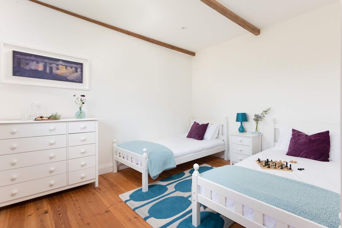 Bedroom 4 is a pretty twin room.