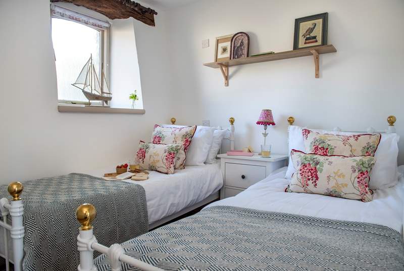 The delightful twin bedded room