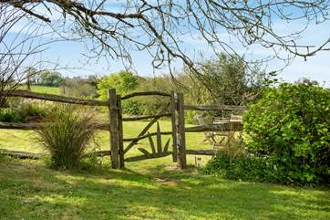 Step through the garden gate into the wild meadow garden and orchard