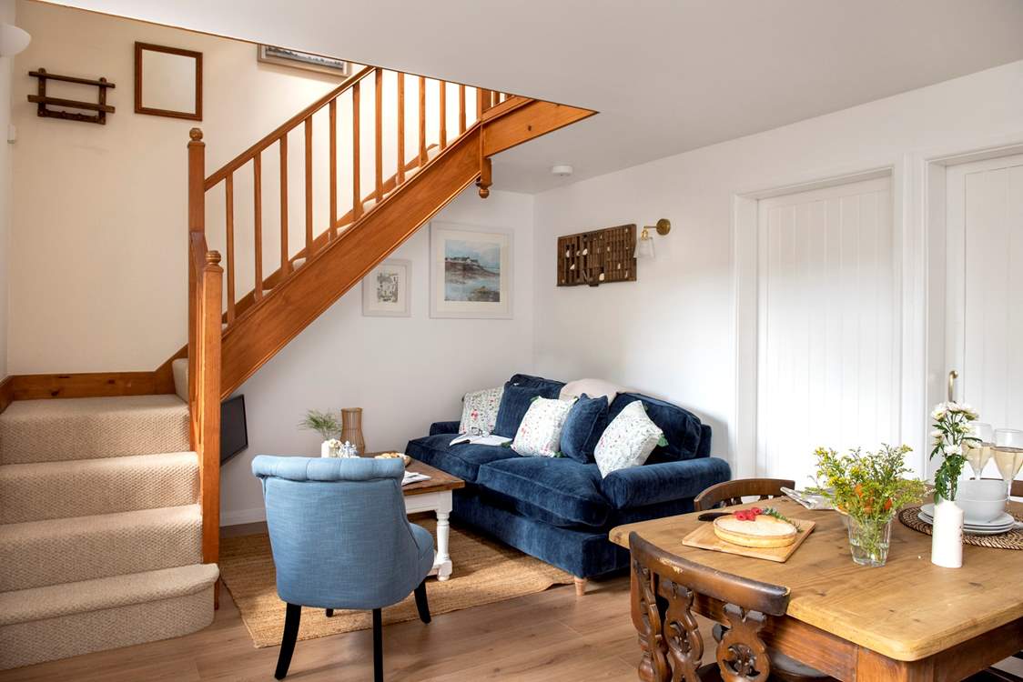 The twin bedroom leads off from the living-room and the stairs ascend to the double bedroom