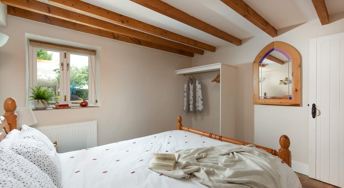 The double bedroom has characterful beams.