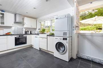The kitchen is light a bright with all the equipment you will need.