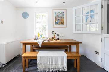 Gather everyone around the table to chat about the day's adventures.