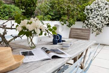 Capture blissful moments on the peaceful patio.