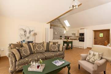 Sink back in to luxurious sofa.