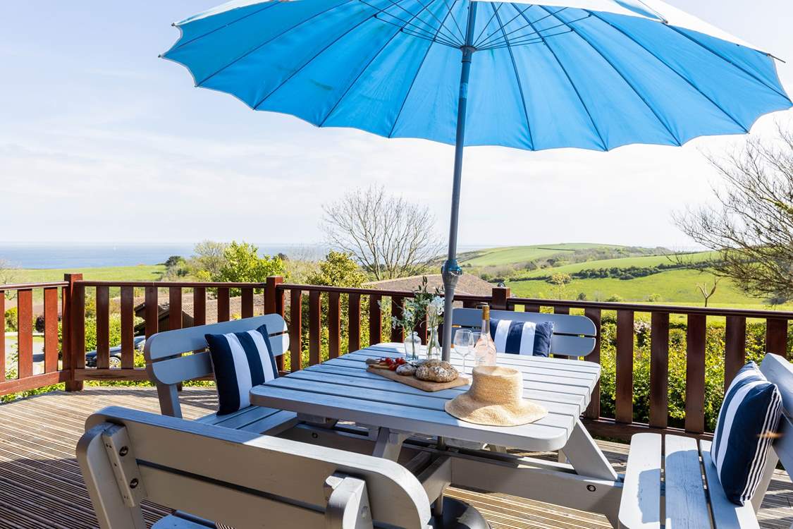 Enjoy gorgeous rural and sea views from the decked balcony.