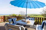 Enjoy gorgeous rural and sea views from the decked balcony.