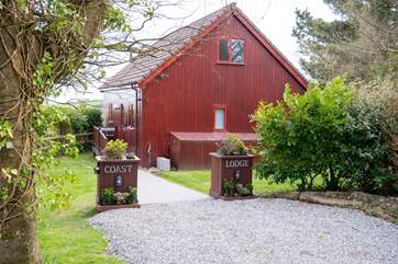 The private parking area for Coast Lodge.