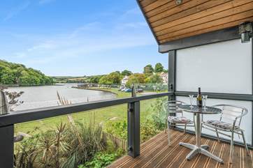 The superb balcony is a great place to enjoy a glass of fizz in the evening.
