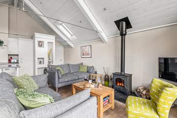The toasty wood-burner keeps the house nice and cosy.