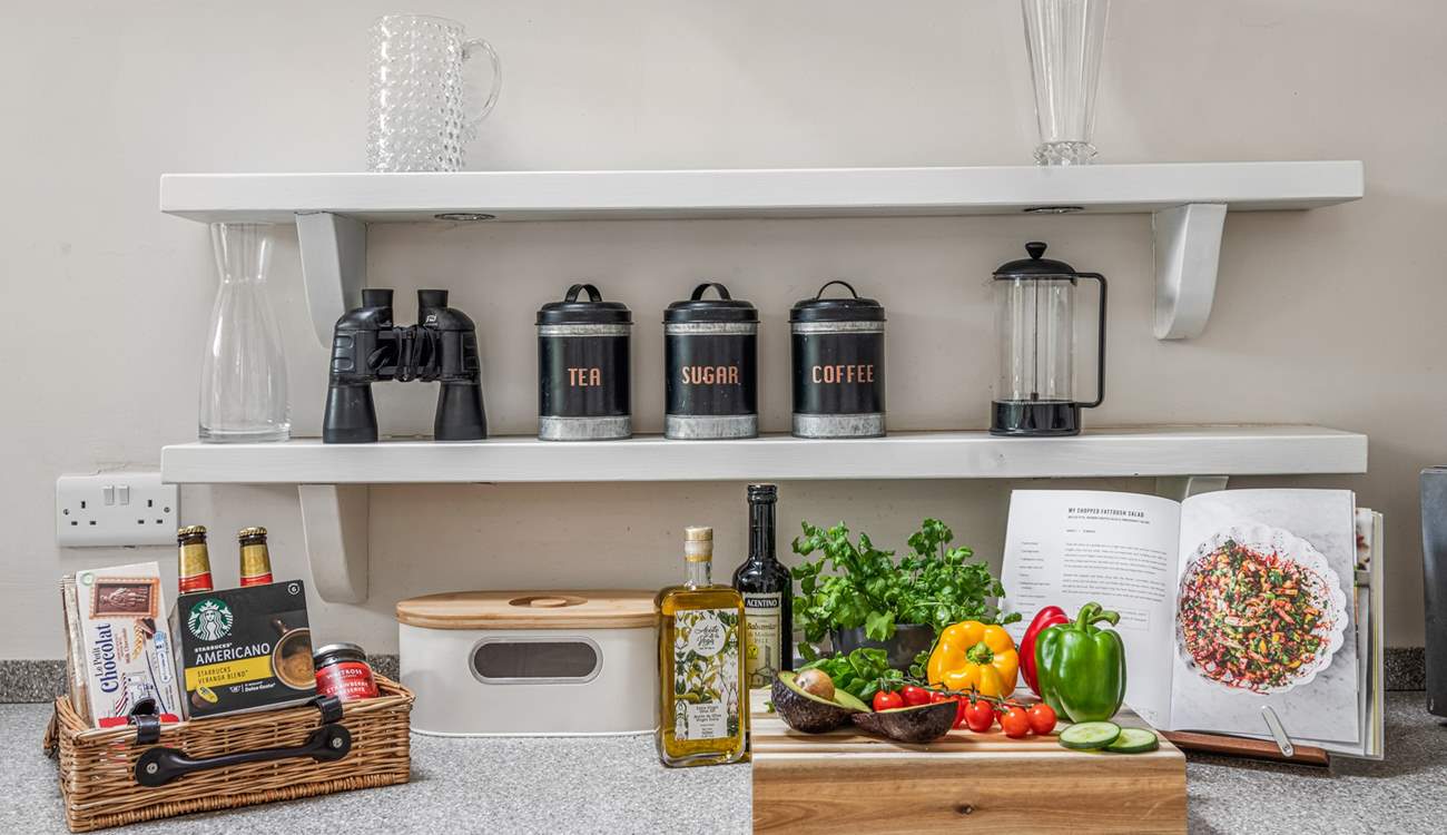 The house comes equipped with some tasty essentials. 