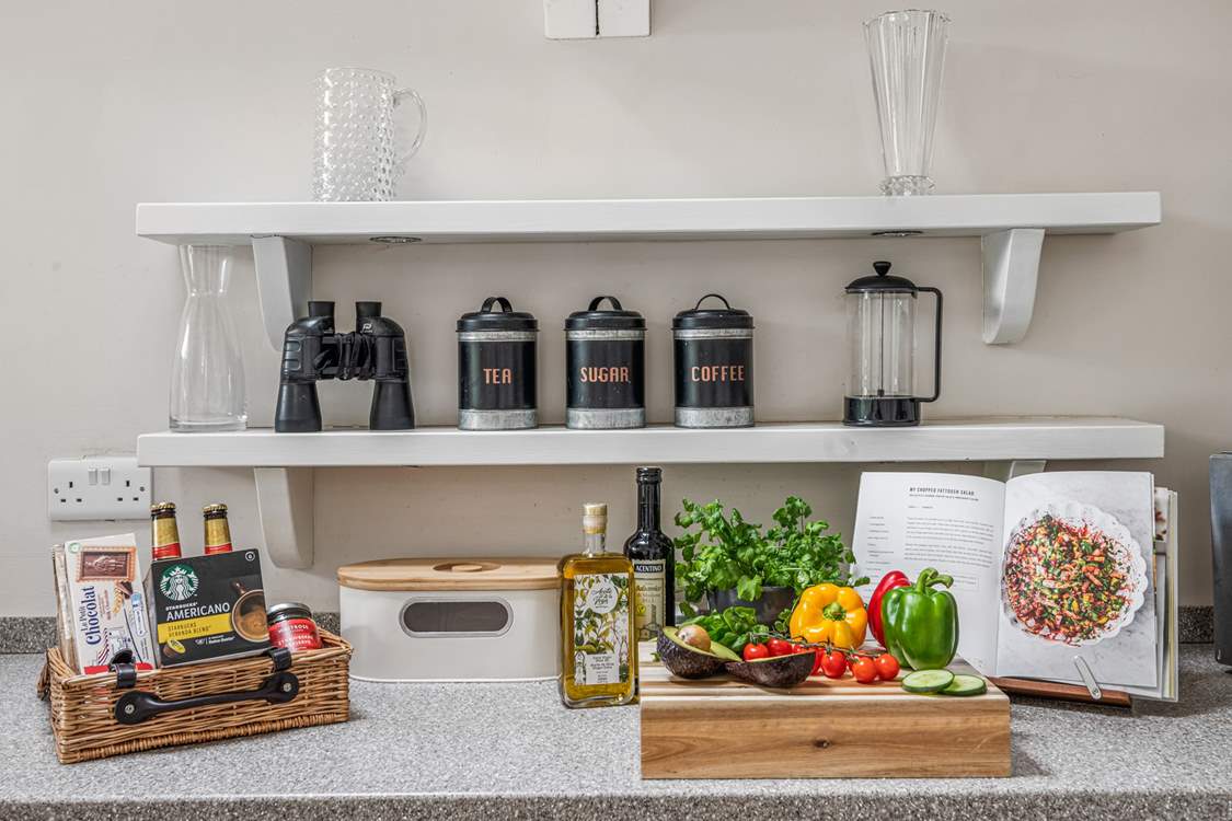 The house comes equipped with some tasty essentials.