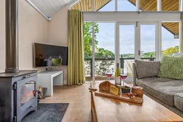 Enjoy a glass of wine while watching the brilliant Smart TV
