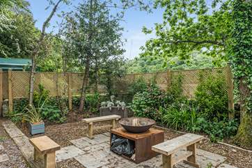 The fire-pit is perfect for stargazing in the evening.