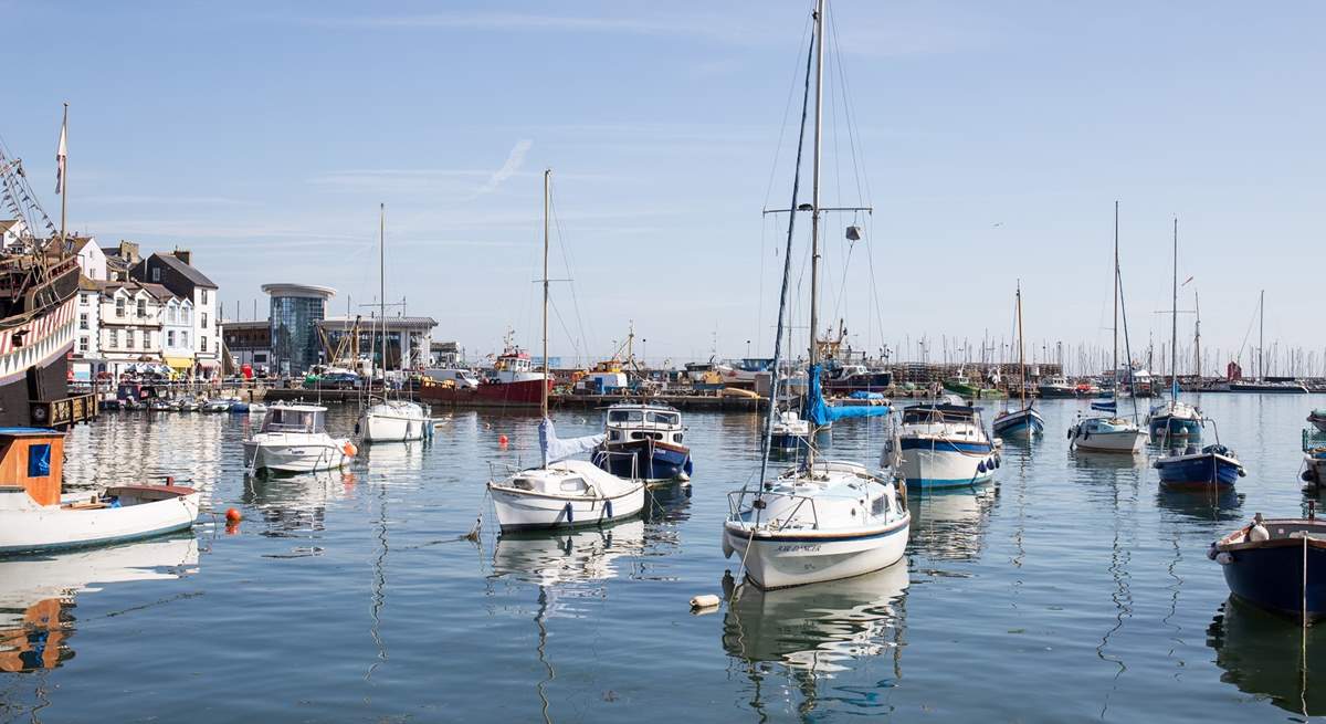 The beautiful harbour in Brixham.