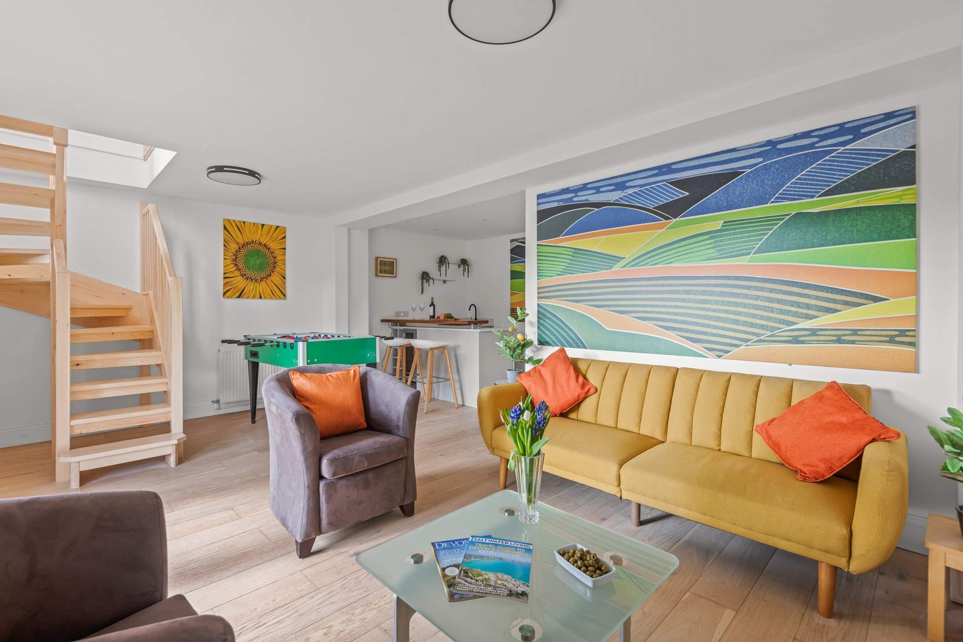 Down the staircase, you will find a fabulous second living space.