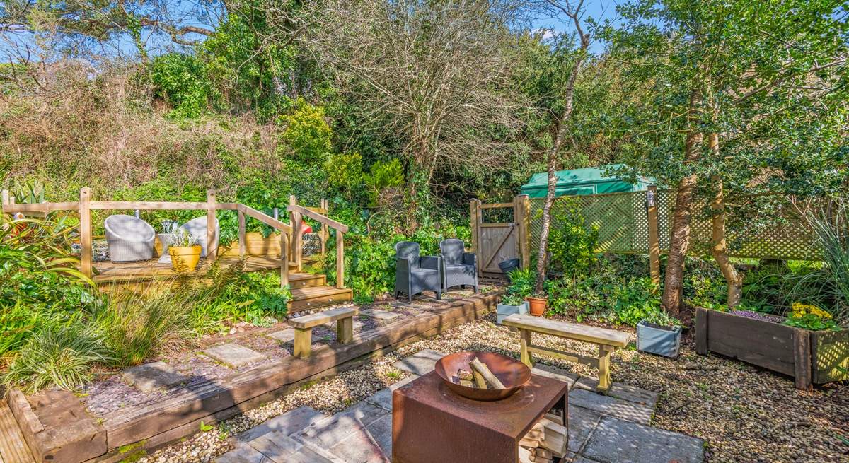 The fire-pit is perfect for stargazing in the evening.