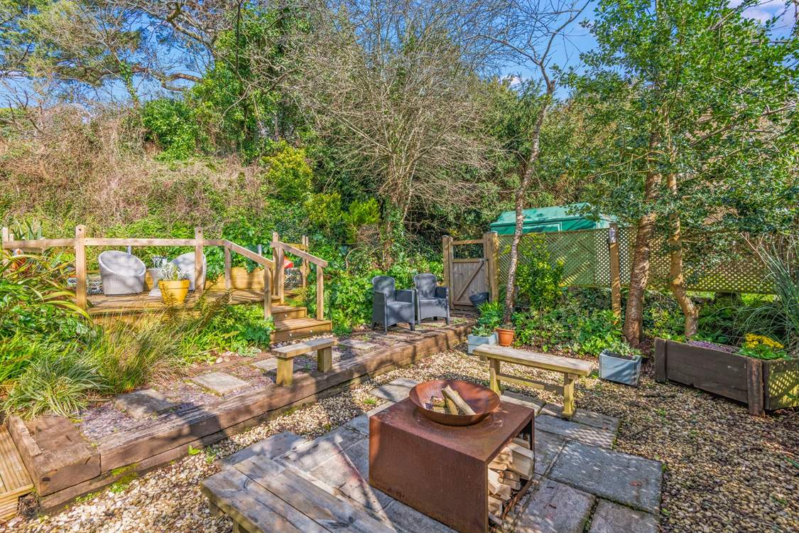 The fire-pit is perfect for stargazing in the evening.
