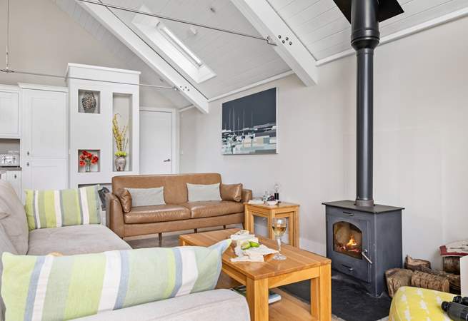 The toasty wood-burner keeps the house nice and cosy.