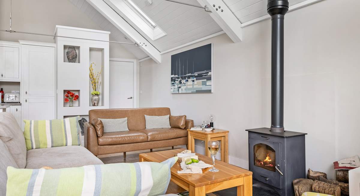 The toasty wood-burner keeps the house nice and cosy.