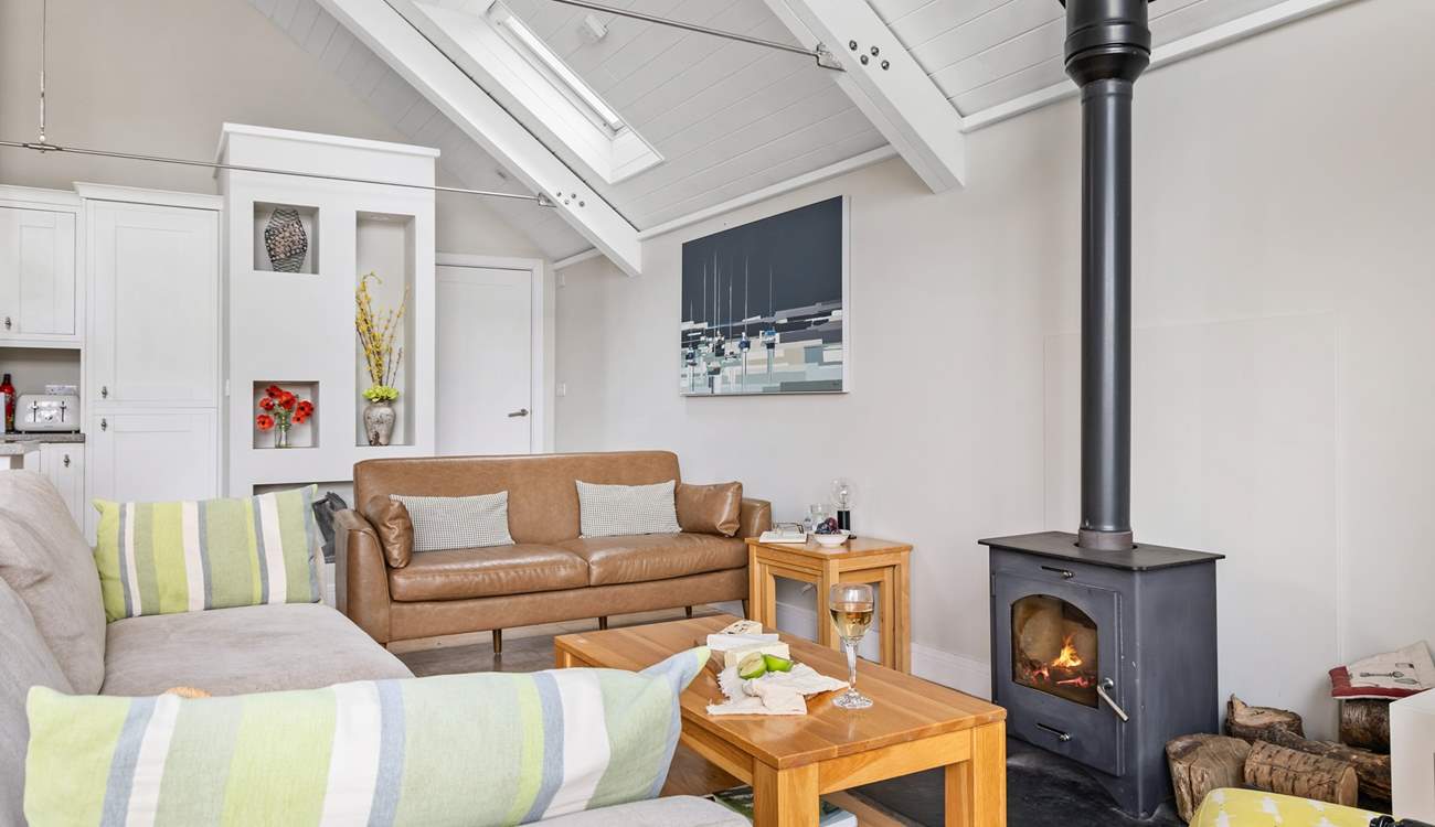 The toasty wood-burner keeps the house nice and cosy.