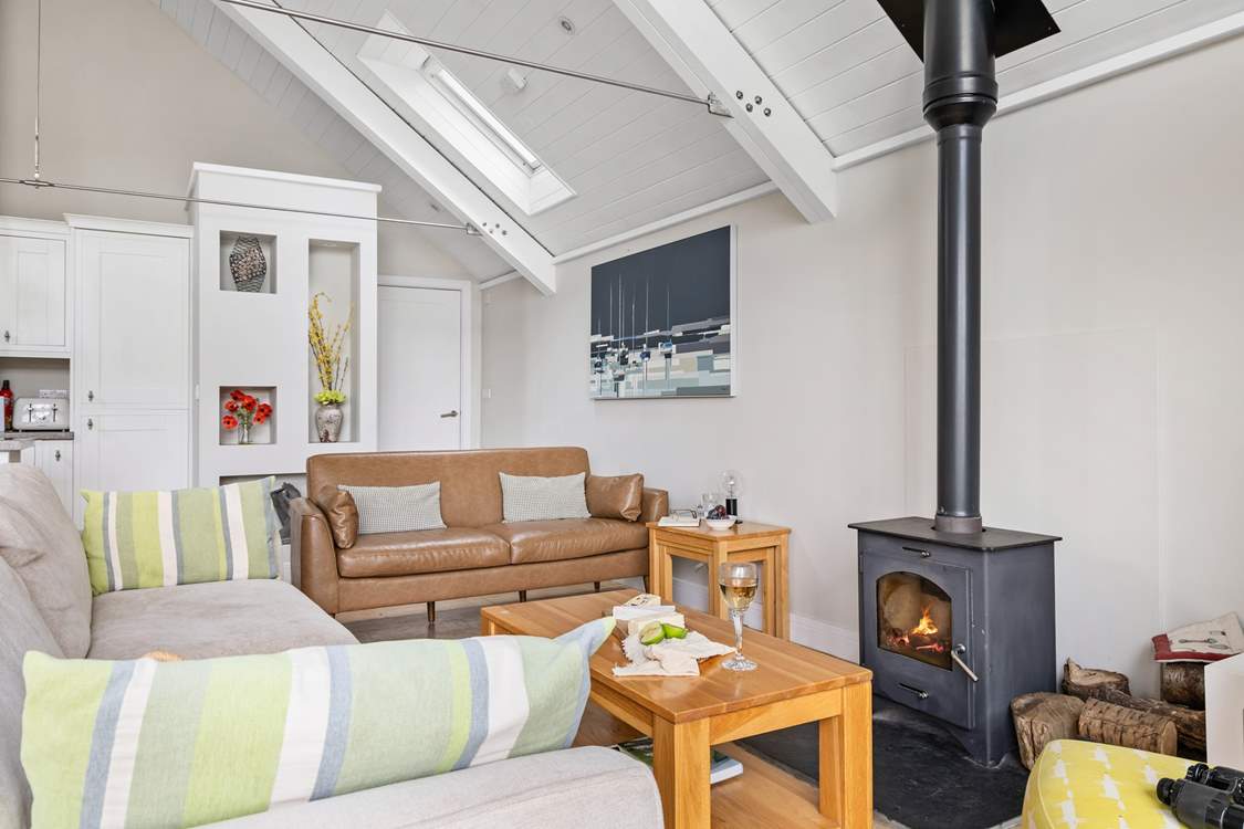 The toasty wood-burner keeps the house nice and cosy.